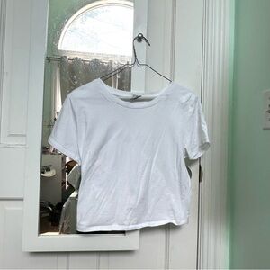 White Baby Tee Crop Top